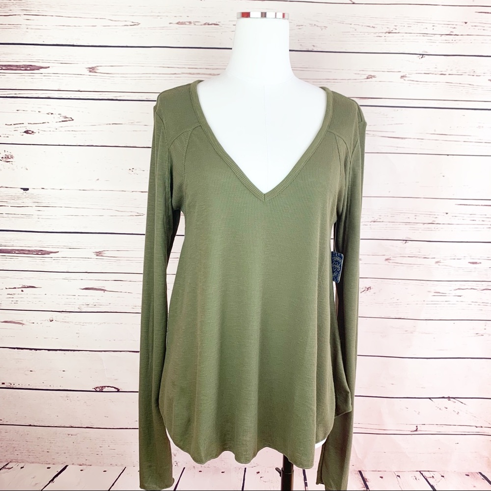 Intimately Free People | Khaki Vneck Tunic